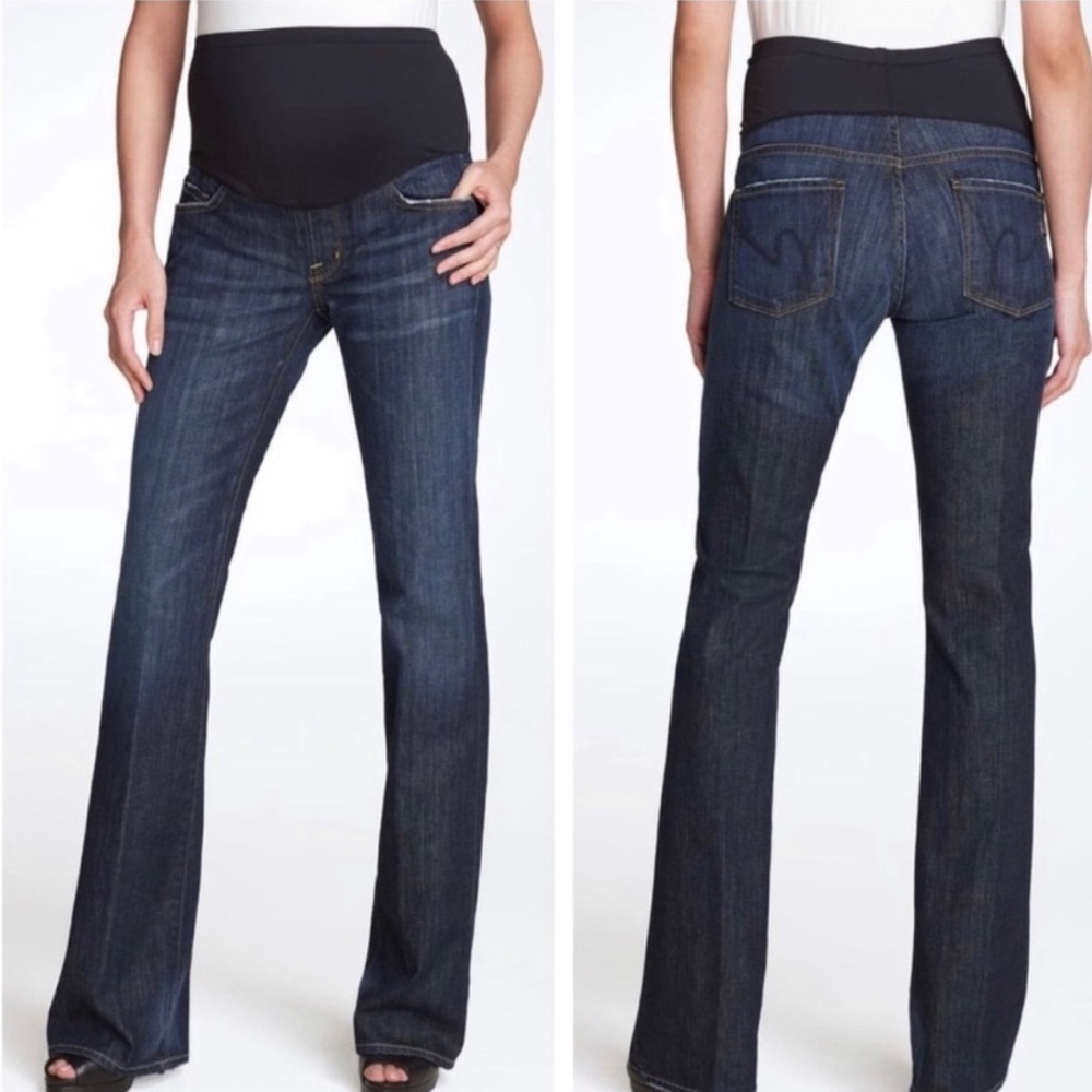 Citizens Of Humanity Belly Panel Bootcut Maternity Jeans In Blue Size 29